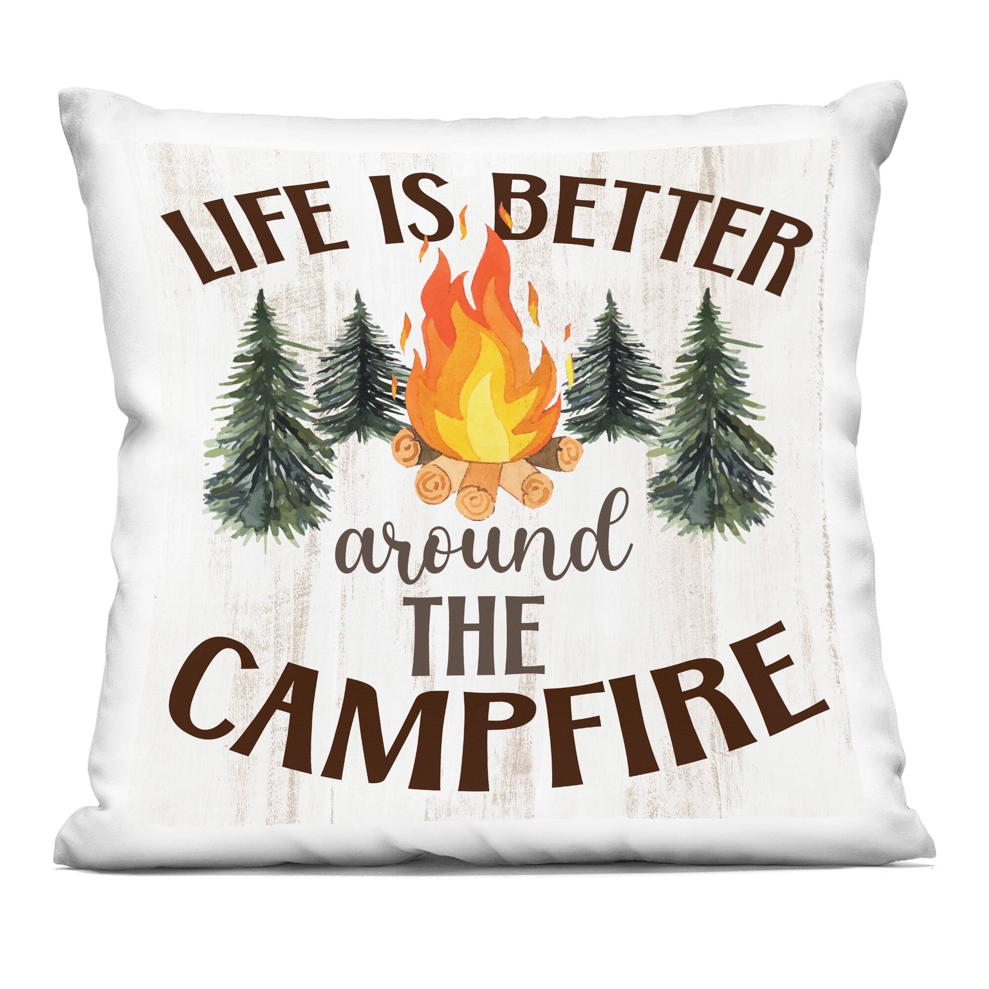 Stupell Industries 18" x 18" Rustic Campfire Phrase Decorative Printed Indoor Pillow